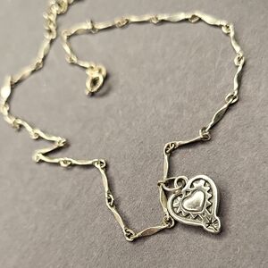 Sterling Silver Heart Pendant Bracelet